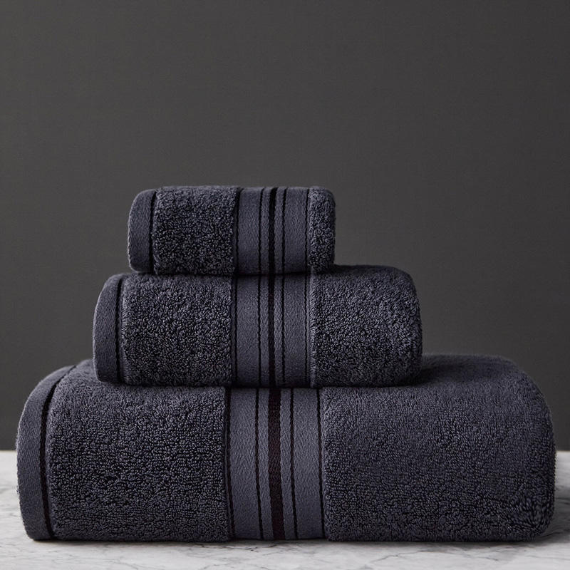 Pure Color Thick Cotton Bath Towel Set Towel