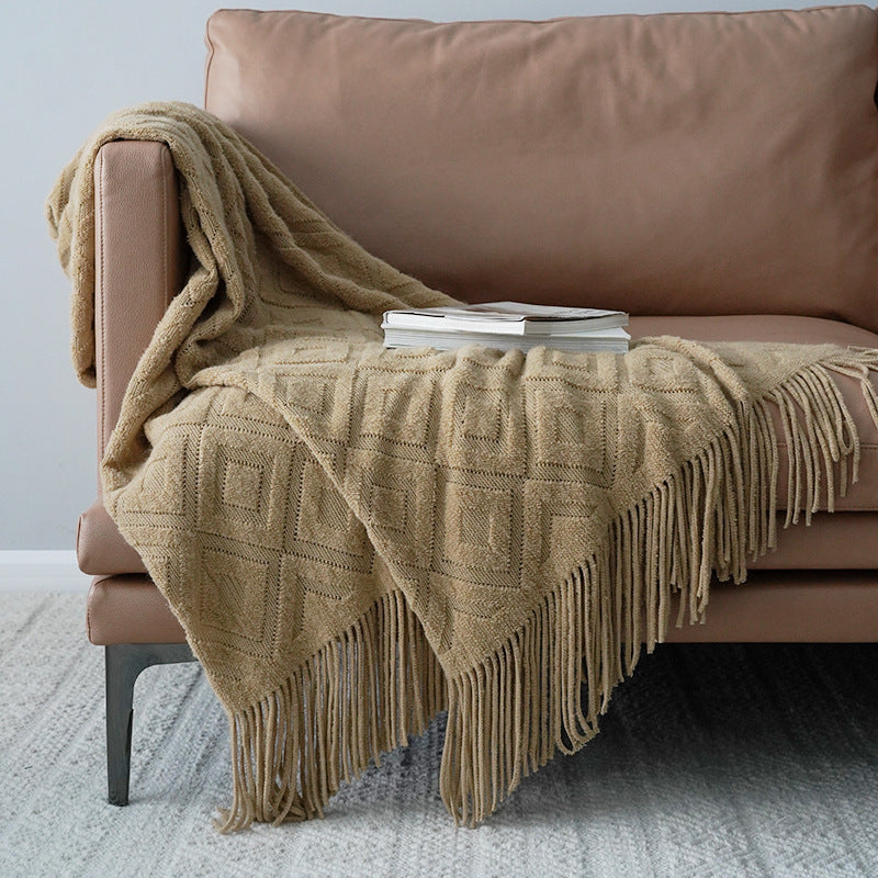 Jacquard Knitted Bed Tail Blanket