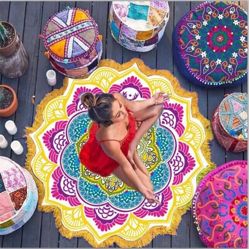 Polygon Printing Tassel Yoga Mat