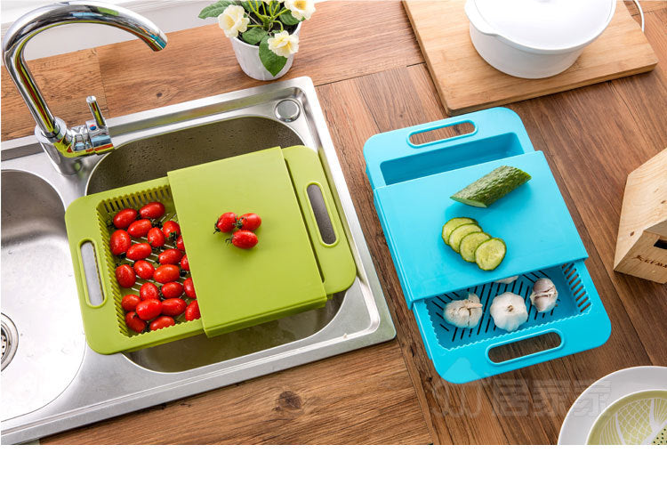 Multifunction Kitchen Chopping Board with Drain Basket