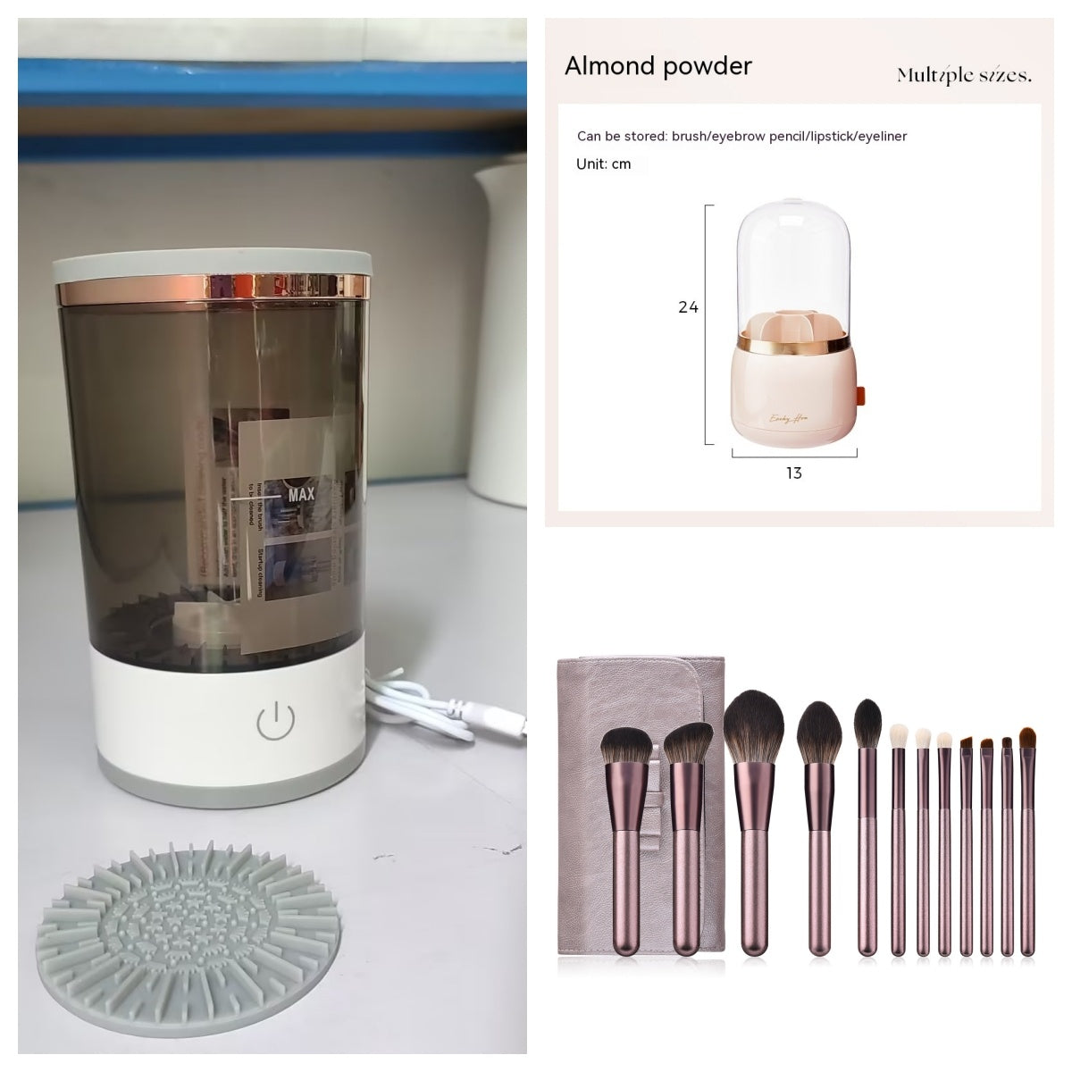 Automatic Cosmetic Brush Cleaning Tool