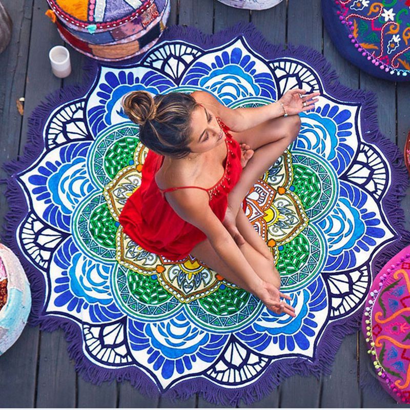 Polygon Printing Tassel Yoga Mat