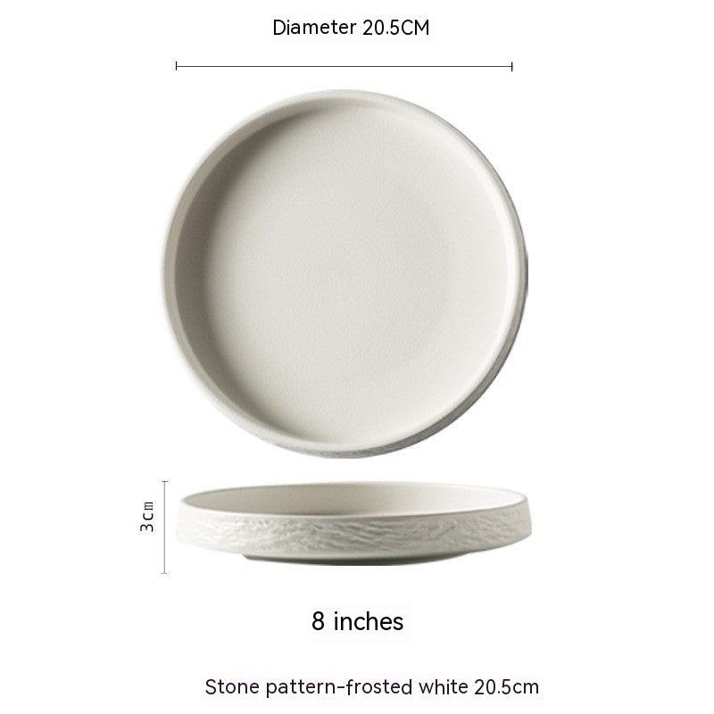 Ceramic Round Tray Japanese Style Tableware
