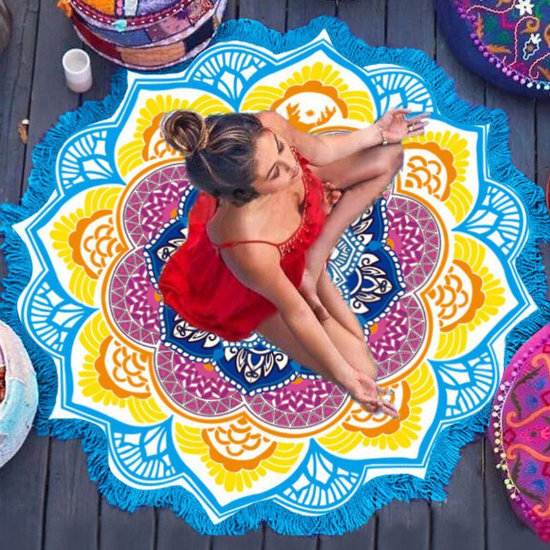 Polygon Printing Tassel Yoga Mat