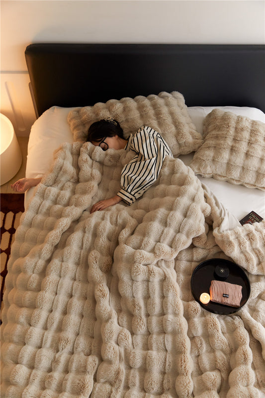Polyester Bubble Velvet Thickened Blanket
