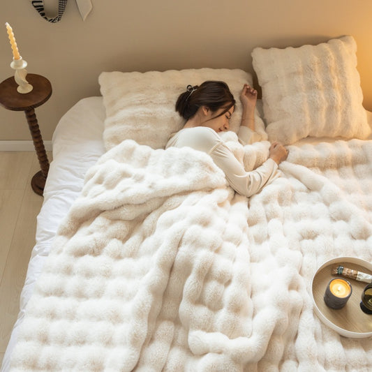 Polyester Bubble Velvet Thickened Blanket