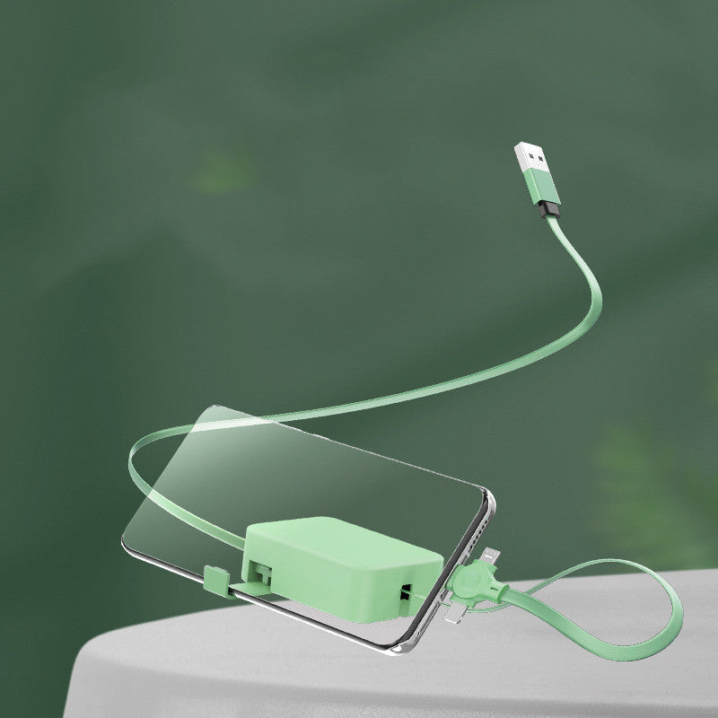 4-In-1 Retractable USB Cable with Phone Stand