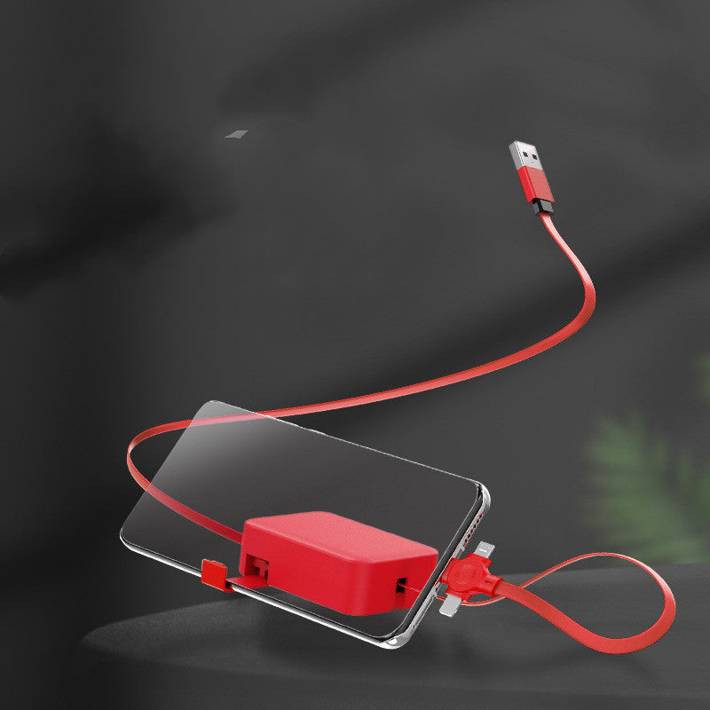 4-In-1 Retractable USB Cable with Phone Stand