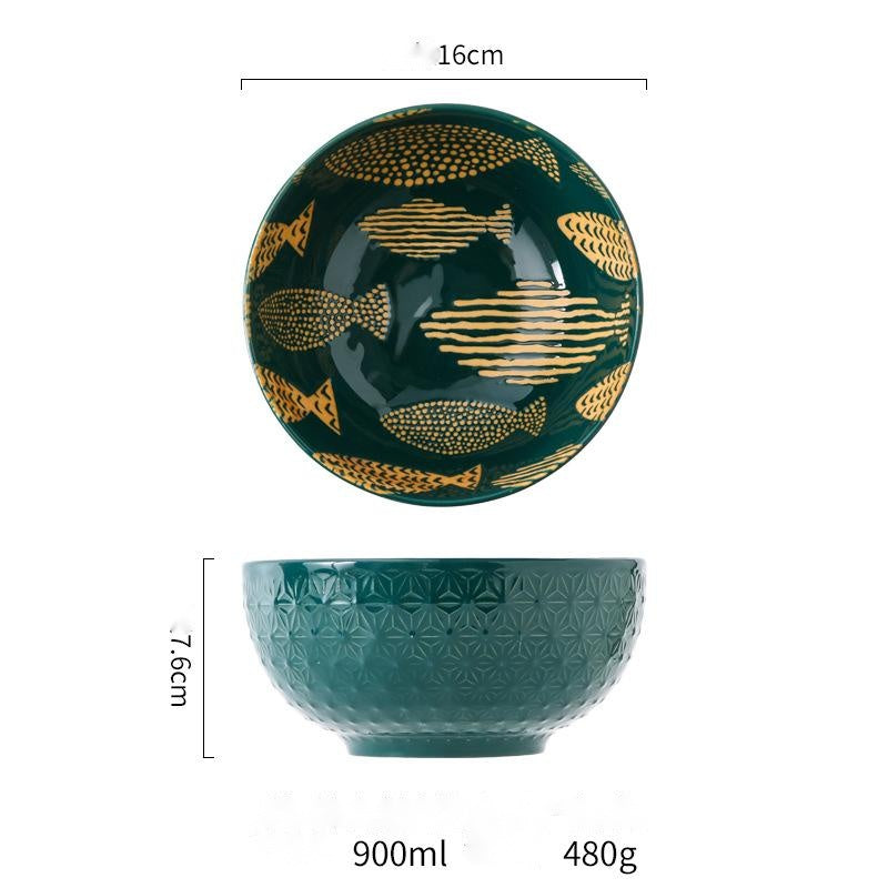 Japanese style underglaze ceramic tableware