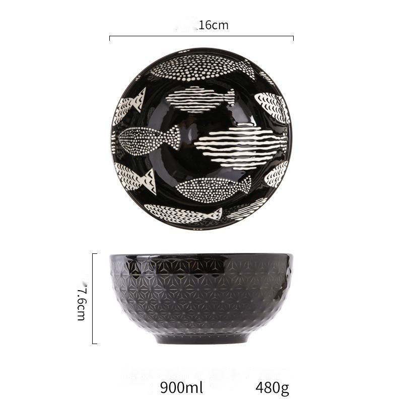 Japanese style underglaze ceramic tableware