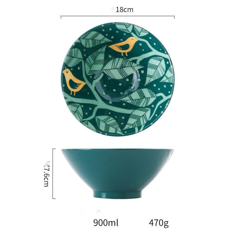 Japanese style underglaze ceramic tableware