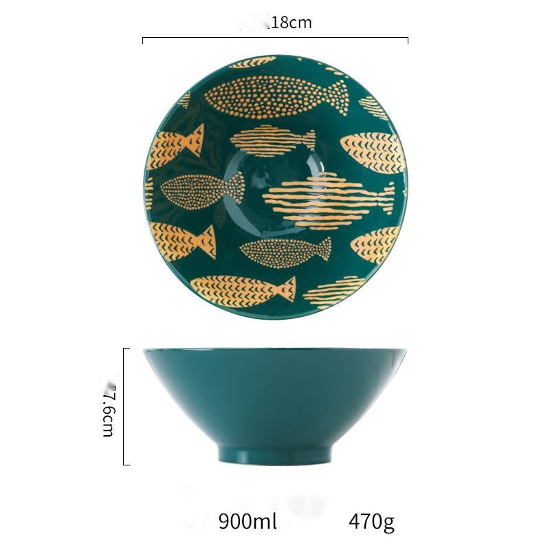 Japanese style underglaze ceramic tableware