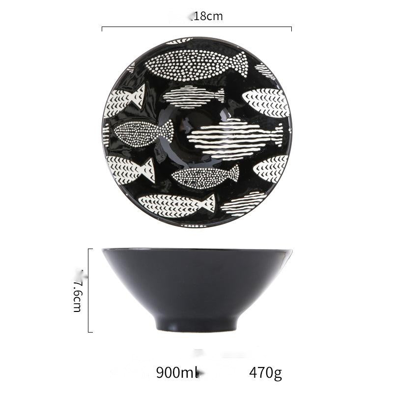 Japanese style underglaze ceramic tableware