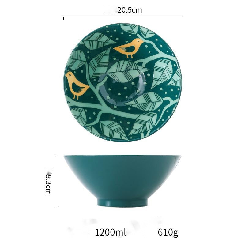 Japanese style underglaze ceramic tableware