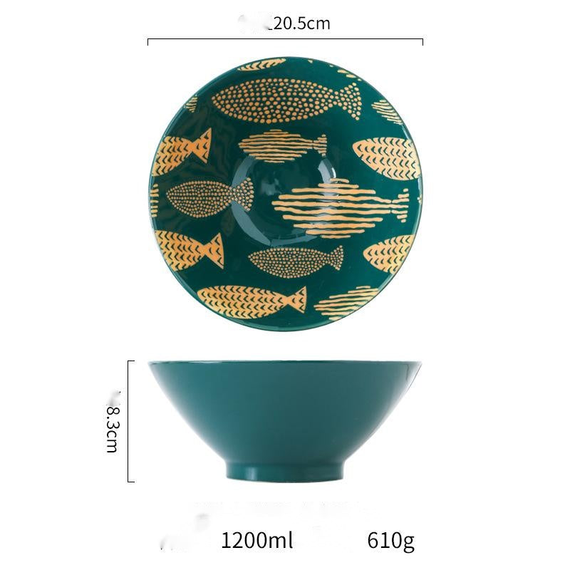 Japanese style underglaze ceramic tableware