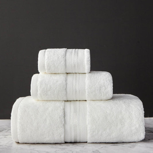 Pure Color Thick Cotton Bath Towel Set Towel