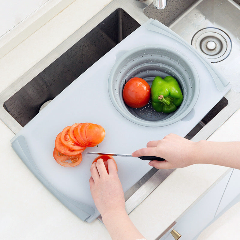 Multi-Functional 3 in 1 Chopping Board with Drain Basket