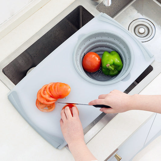 Multi-Functional 3 in 1 Chopping Board with Drain Basket
