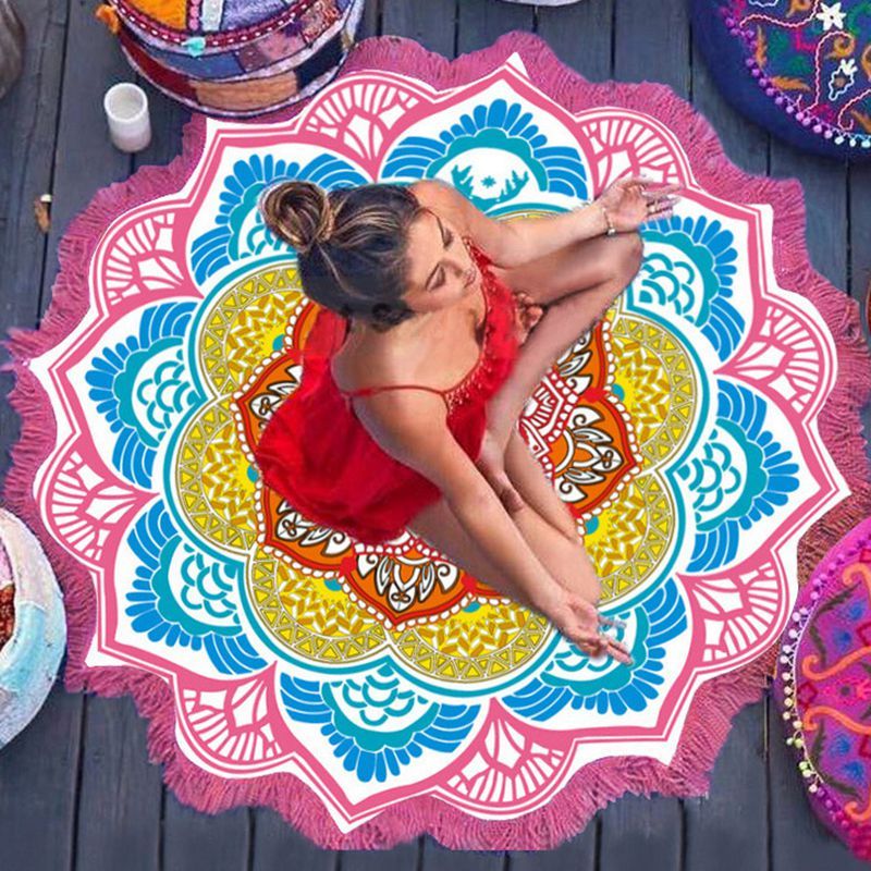 Polygon Printing Tassel Yoga Mat