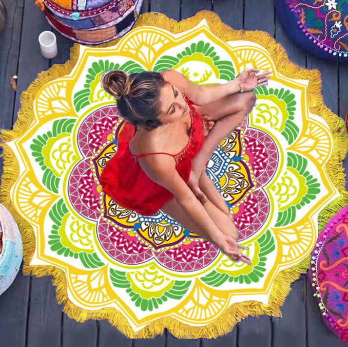 Polygon Printing Tassel Yoga Mat