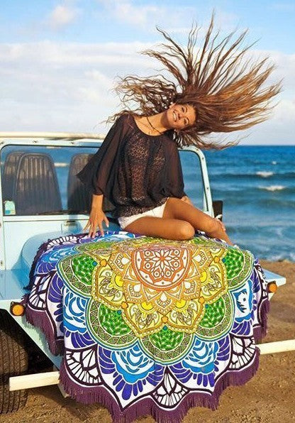 Polygon Printing Tassel Yoga Mat