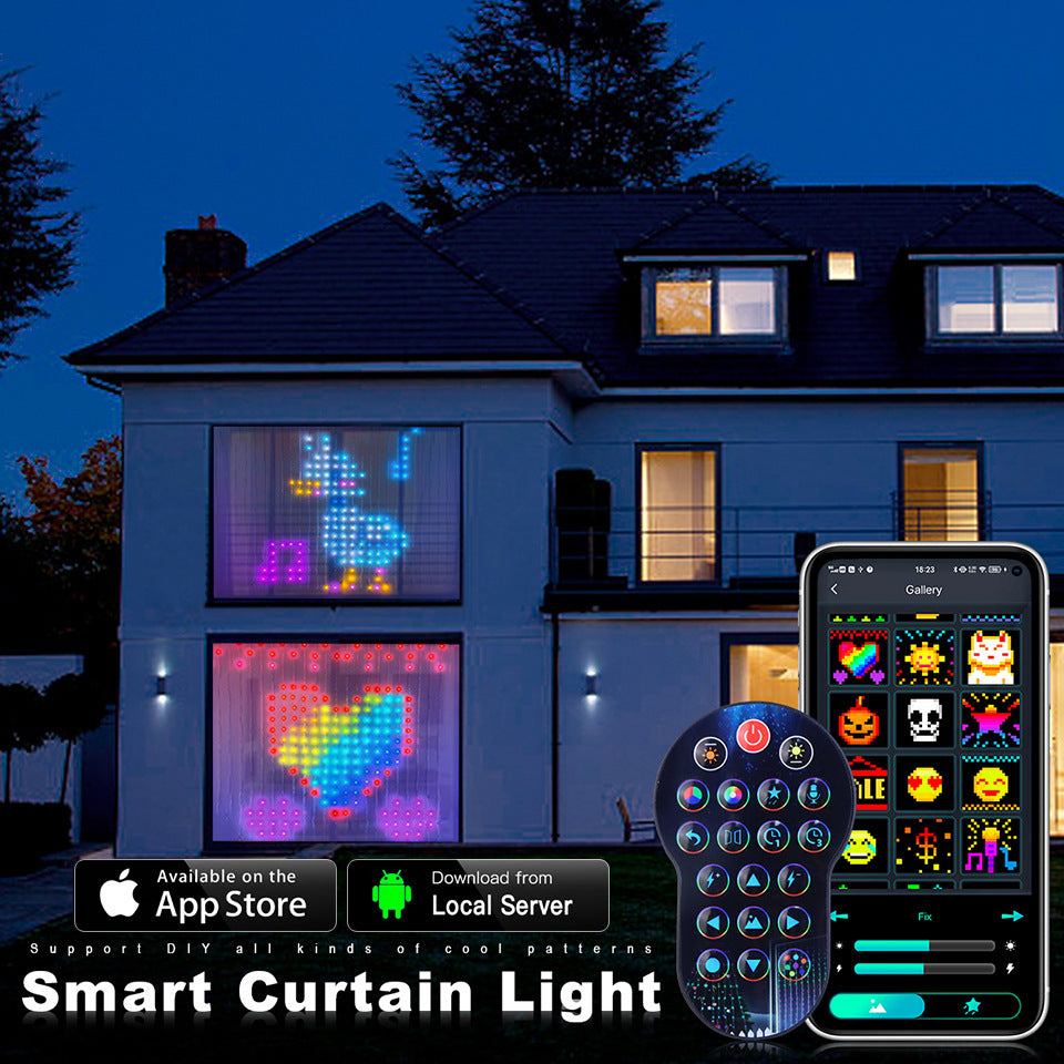 Smart LED RGB Curtain String Lights