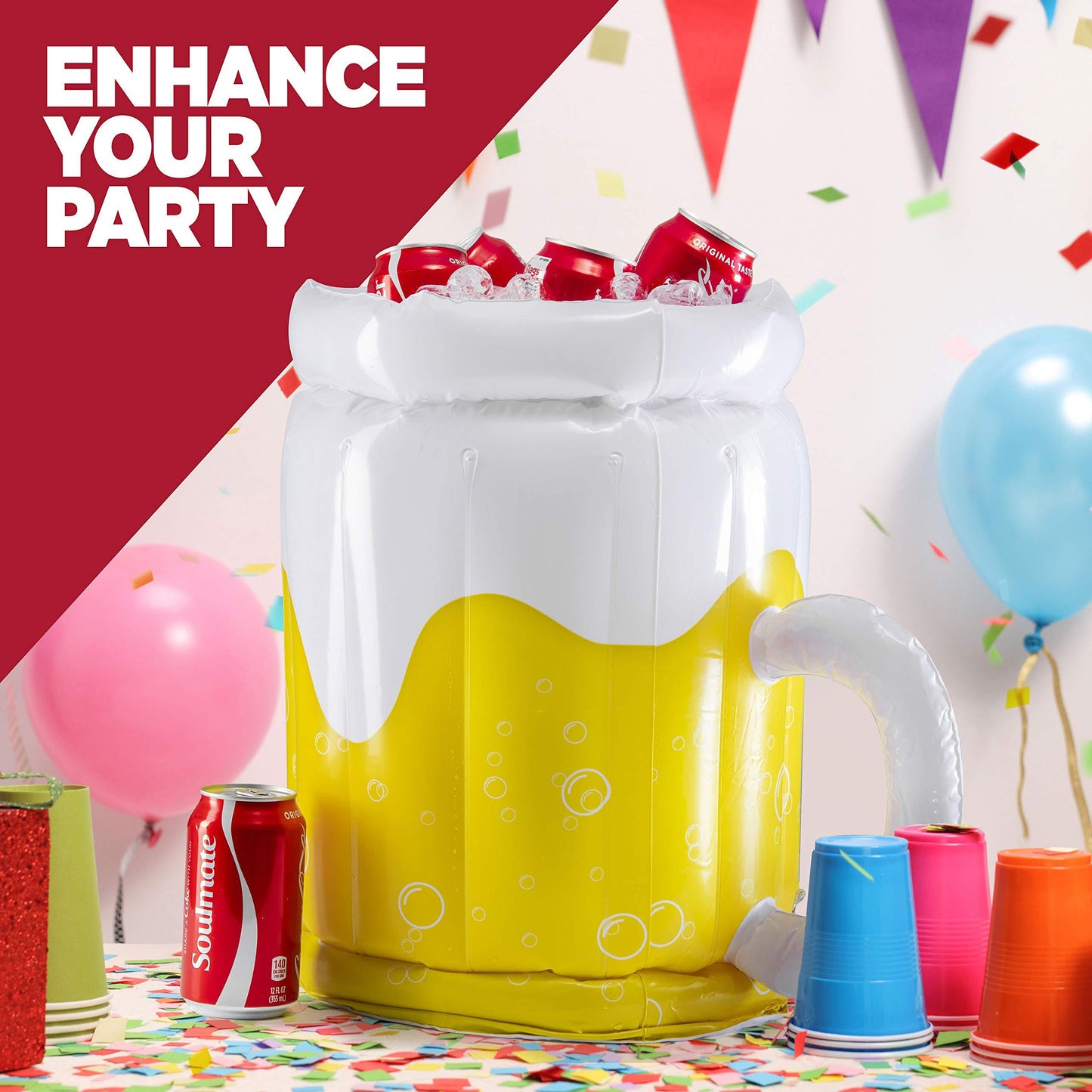 Large Inflatable Beer Mug Pool Float Drink