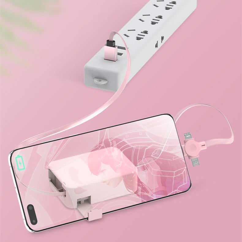 4-In-1 Retractable USB Cable with Phone Stand
