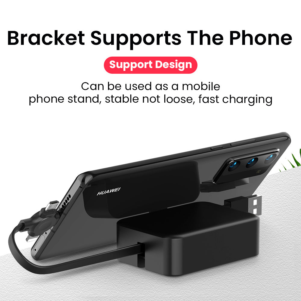 4-In-1 Retractable USB Cable with Phone Stand