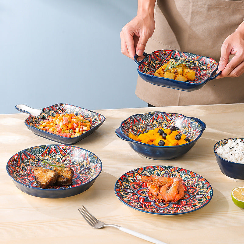 Bohemian Antique Hand-painted Ceramic Tableware