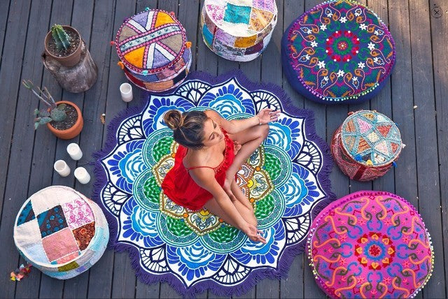 Polygon Printing Tassel Yoga Mat