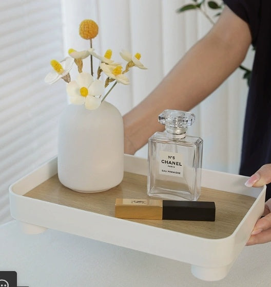Decorative Tray - White and Wooden