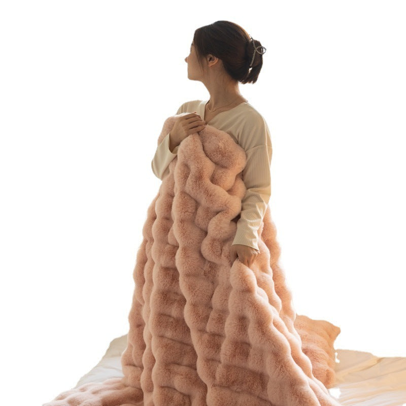 Polyester Bubble Velvet Thickened Blanket