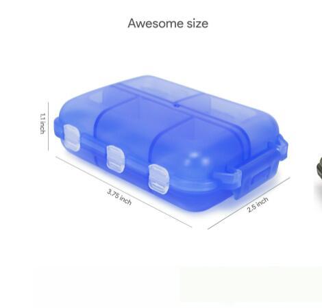 Travel Pill Organizer 10 Grid Portable Container