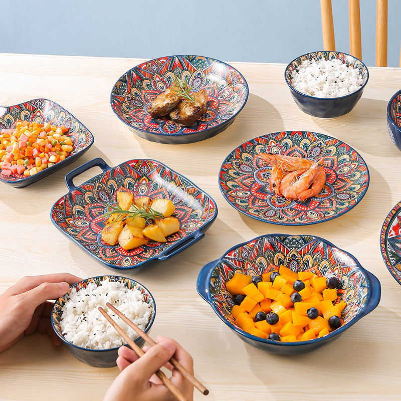 Bohemian Antique Hand-painted Ceramic Tableware
